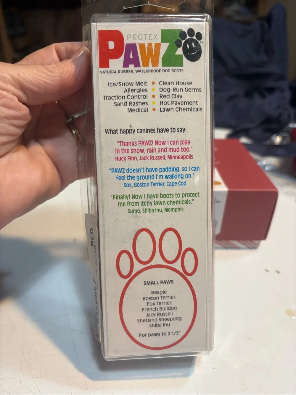 PAWZ Rubber Dog Boots, Small new